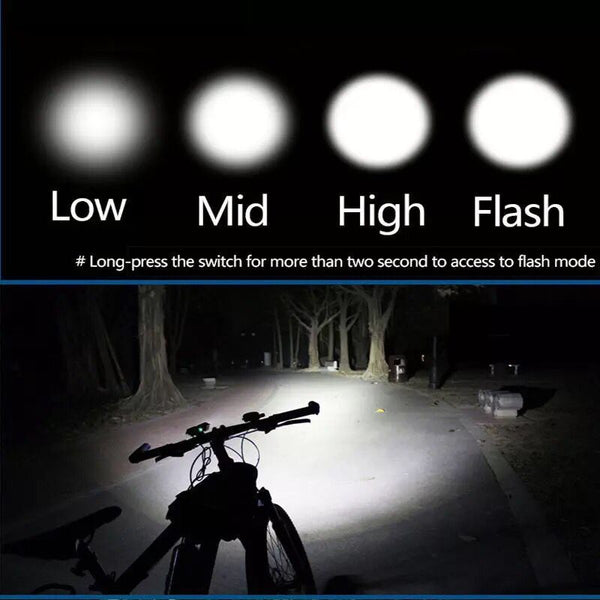 Luz Frontal LED Recargable USB para Bicicleta - Faro T6 Profesional
