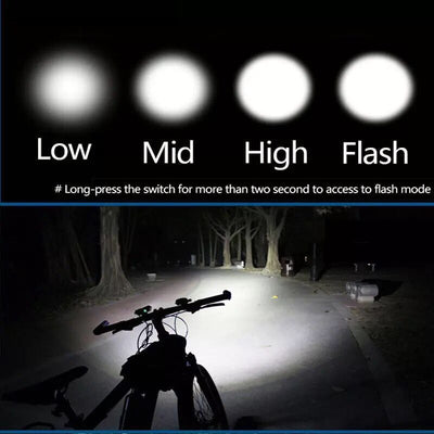Luz Frontal LED Recargable USB para Bicicleta - Faro T6 Profesional - Image 2