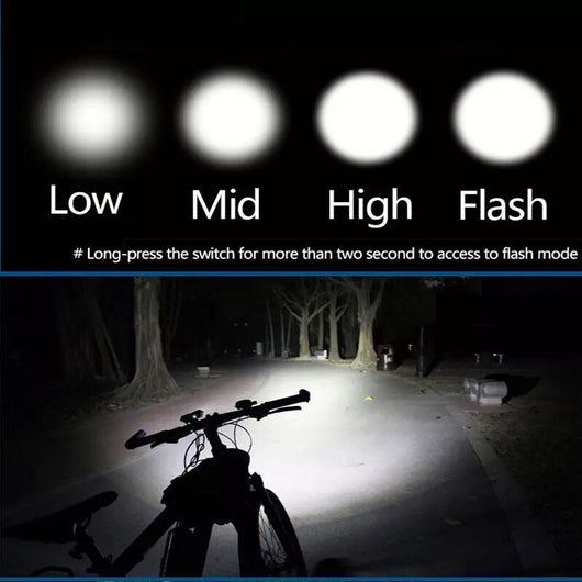 Luz Frontal LED Recargable USB para Bicicleta - Faro T6 Profesional - Image 2