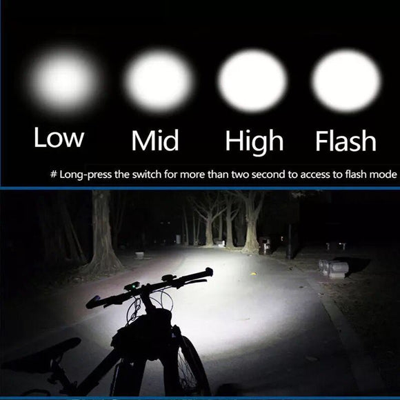 Luz Frontal LED Recargable USB para Bicicleta - Faro T6 Profesional