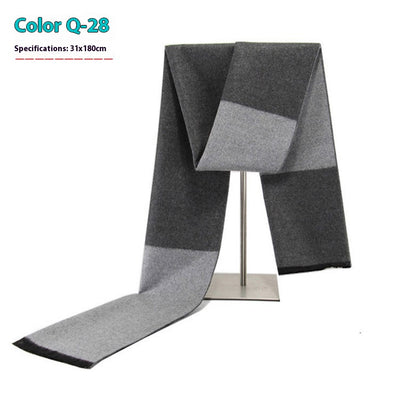 Bufanda Ejecutiva de Cachemira Rayada para Hombre Invierno - Image 33