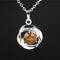 Natural Crystal Pequeño Flower Pendant Necklace Tigers eye