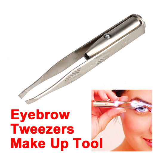 Pinza Depilatoria LED con Luz para Cejas y Pestañas - Acero Inoxidable YF2021