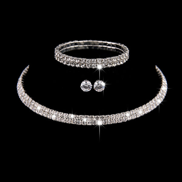 Juego de Joyas Nupciales Premium - Conjunto Completo de 3 Piezas Estilo Europeo
