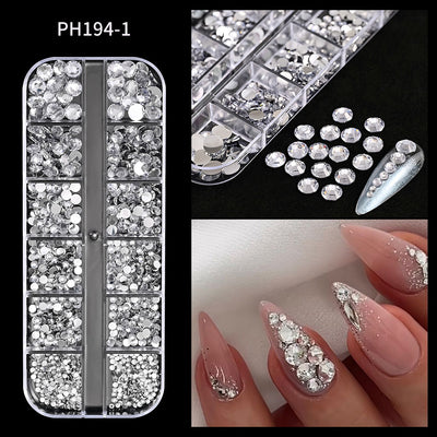Uñas Decorativas Cuadradas con Cristales Brillantes - Image 6