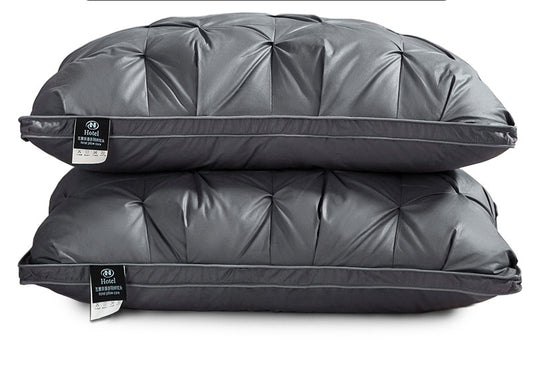 Juego de Almohadas de Plumas de Ganso Blanco con Protectores de Cuello