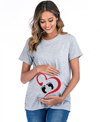 Blusa Premamá Cuello Redondo Largo con Estampado de Tobillos - Image 6