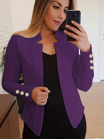 Blazer Ejecutivo de Color Sólido con Puños Estructurados - Image 17