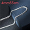 S925 Sterling Silver Plated Simple Trendy Men's Curb Necklace Domineering Cuban Clavicle Chain 4mm55cm 925 Silver Plated