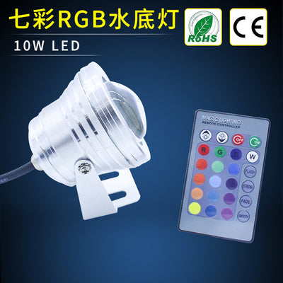 Lámpara LED RGB Sumergible 10W con Control Remoto - 7 Colores