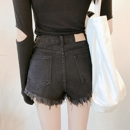 Shorts Anchos de Tiro Alto con Lentejuelas Doradas - Image 2