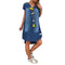 Vestido Denim Escote V Manga Corta