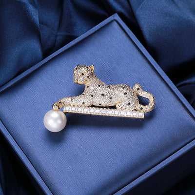 Broche Leopardo de Cobre con Micro Circonia - Estilo Coreano - Image 10