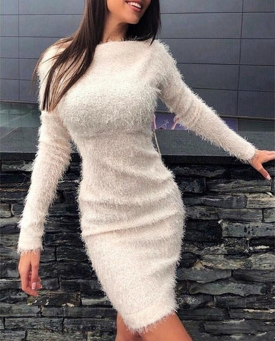 Vestido Largo Elegante de Manga Larga con Cintura Ajustada - Image 10