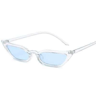 Red small frame cat-eye sunglasses with red tinted lenses on a white background. - Image 11