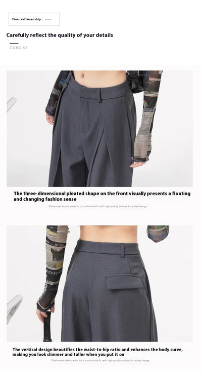 Pantalón Ancho de Tiro Alto Drapeado para Verano - Corte Petite - Image 19