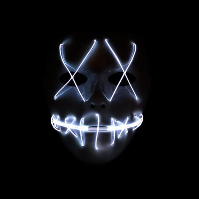 Máscara LED de Horror Halloween con Boca Rasgada y Ojos Cruzados Luminosos - Image 11