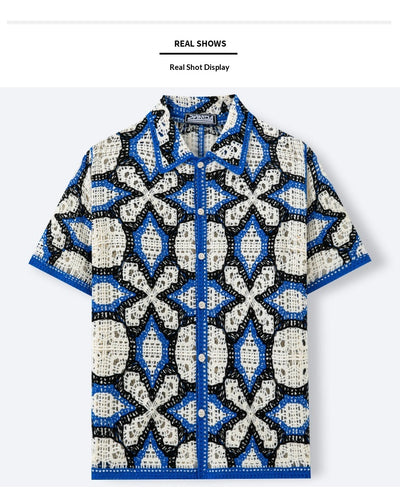 Polo Tejido Jacquard Geométrico con Detalles Calados - Image 11