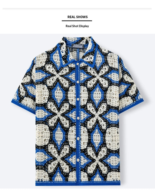 Polo Tejido Jacquard Geométrico con Detalles Calados - Image 11