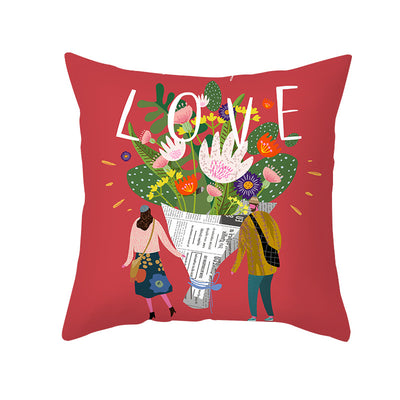 Funda de Cojín Estampada Melocotón para Sala y Dormitorio - Edición Día de San Valentín - Image 18