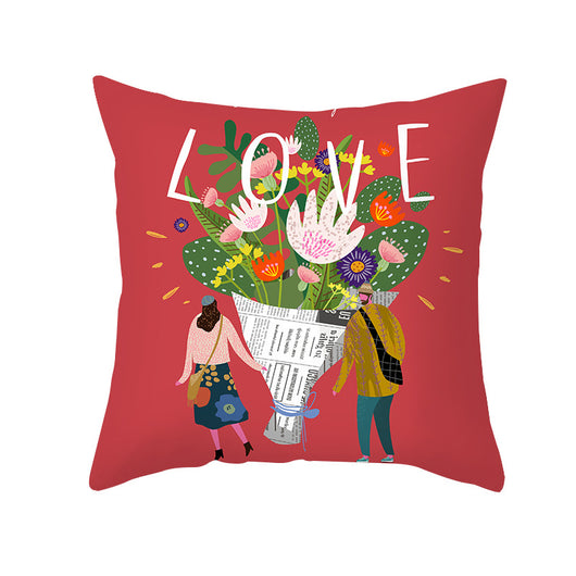 Funda de Cojín Estampada Melocotón para Sala y Dormitorio - Edición Día de San Valentín - Image 18