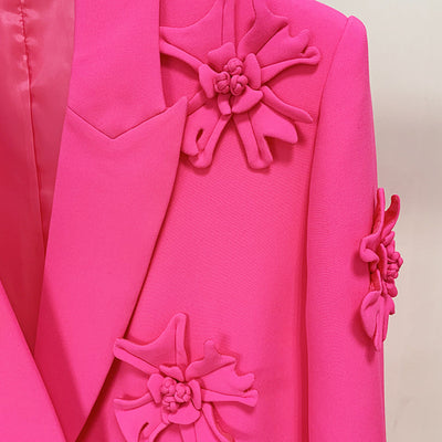 Blazer Cruzado Industrial con Detalles Florales en Relieve - Image 7