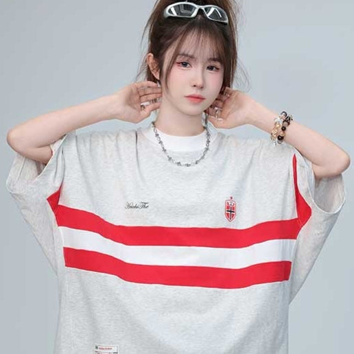 Camiseta de Rayas Americanas Unisex Manga Corta