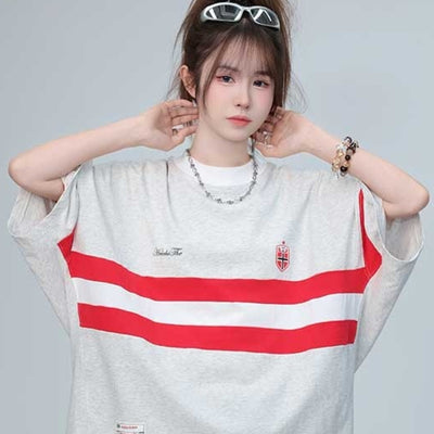 Camiseta de Rayas Americanas Unisex Manga Corta