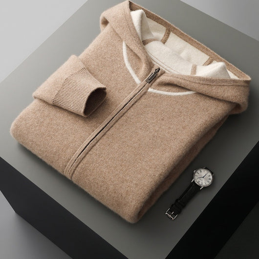 Cardigan Suéter de Punto Suelto con Capucha para Hombre - Image 8