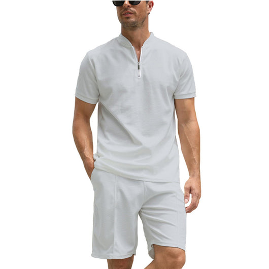 Conjunto de Polo Liso Manga Corta para Hombre - Dos Piezas - Image 8