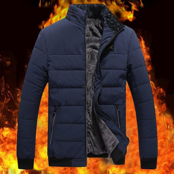 Chaqueta de Invierno para Hombre Estilo Coreano con Forro de Felpa