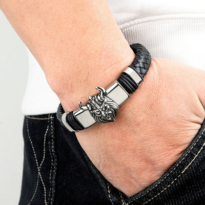 Pulsera Magnética de Cuero Genuino para Hombre - Acero Inoxidable Resistente - Image 4