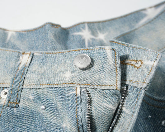 Jeans Sueltos Estampados XINGX con Efecto Apilado para Mujer - Image 6