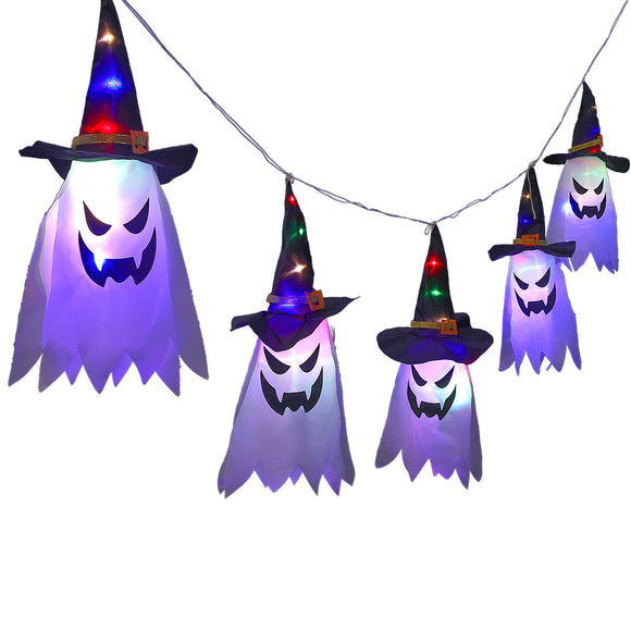Guirnalda Luminosa Halloween con Fantasmas de Tela - Decoración Festiva