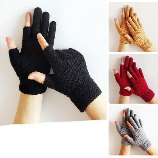 Guantes de Lana Cepillada Tejidos Cálidos con Textura Suave Jacquard - Image 2