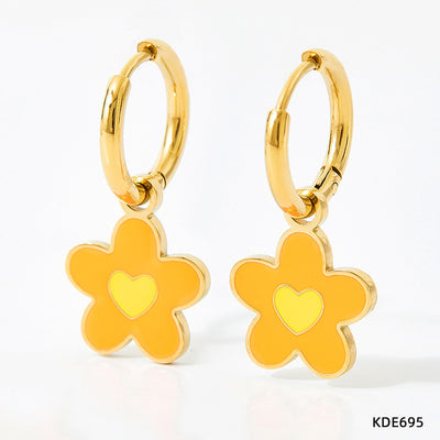 Conjunto de Collar y Aretes de Aleación con Diseño Colorido y Efecto Óleo - Image 3