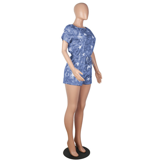 Enterizo Corto Tie-dye Estampado Creativo para Mujer - Image 16