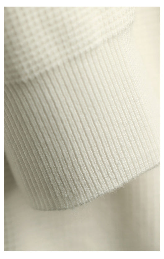 Suéter Henley Casual de Cuello V y Manga Larga para Hombre - Image 10