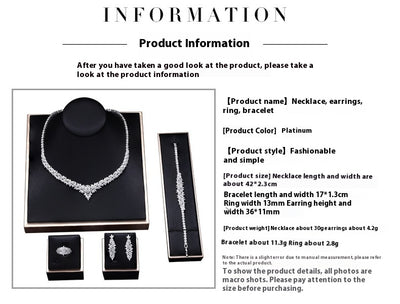 Conjunto de Joyería Nupcial con Circón Cobre: Collar y Aretes - Image 11