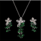 Korean Version Of Zircon Pequeño Flower Water Drop Tassel Hypoallergenic Earrings Earrings Women Verde