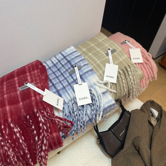 Bufanda de Cuadros Vintage para Otoño Invierno - Estilo Clásico para Mujer - Image 19