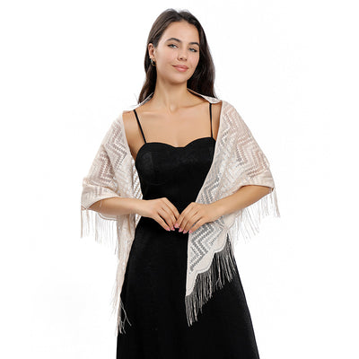 Vestido de Noche con Capa de Encaje y Escote Triangular - Image 34