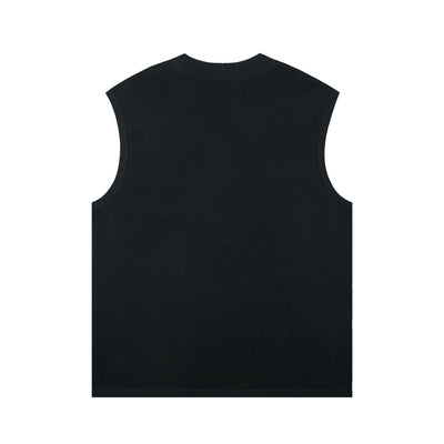 Camiseta sin Mangas con Estampado de Letras en Inglés para Hombre - Image 3