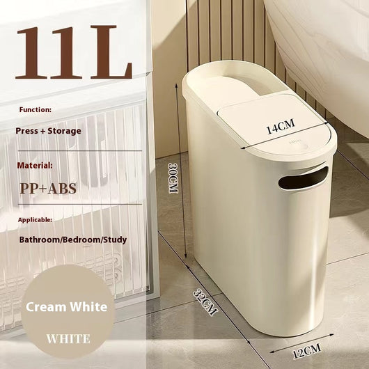 Basurero Compacto con Tapa para Baño - Contenedor de Almacenamiento Estrecho - Image 8