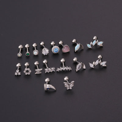 Aretes de Circón Facetado con Piercing - Image 2