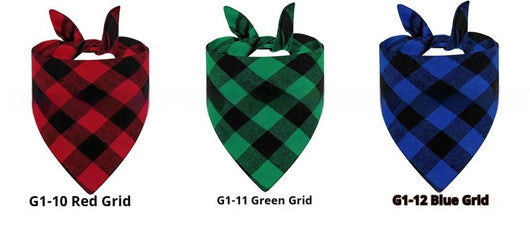 Pañuelo Triangular Navideño para Mascotas a Cuadros - Image 21