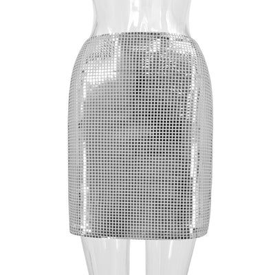 Falda Ajustada con Lentejuelas y Malla para Mujer - Diseño Moderno y Sensual - Image 10