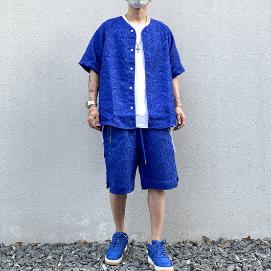 Camisa Suelta de Seda Azul para Hombre y Mujer - Image 10
