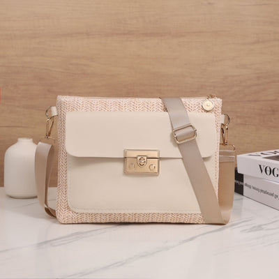 Bolsa de Hombro Tejida en Paja - Diseño Liso y Versátil
