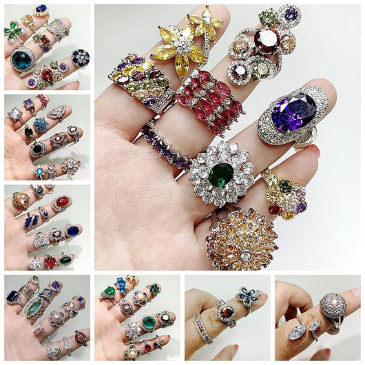 Anillo de Moda Exagerado con Microcristales - Diseño Europeo y Americano - Image 8